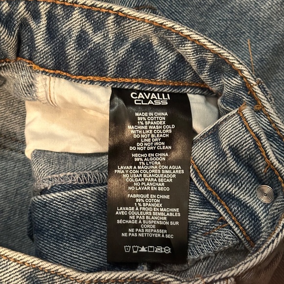Roberto Cavalli Class Light Wash Straight Jeans - Picture 8 of 8